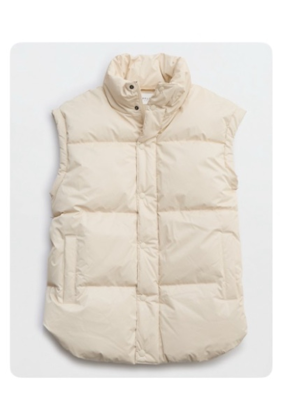 American Eagle Outfitters Sleeveless Puffer Vest in Cream
